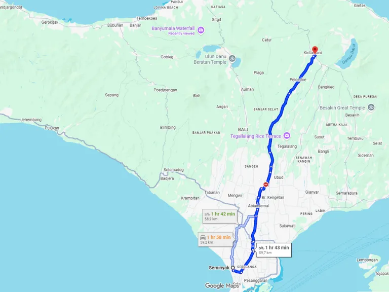 Seminyak ke Kintamani Berapa Jam