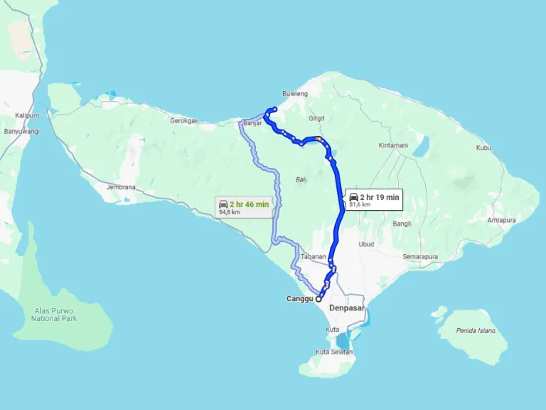Transportasi Canggu ke Lovina
